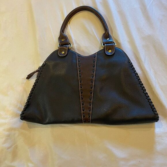 Women's Pebbled Leather Handbag Sophia Visconti Tote Thin Bag EUC‎ - Picture 2 of 12